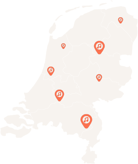 Nederlandse kaart, lokale artiesten boeken